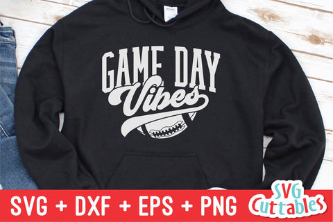 Game Day Vibes svg - Football svg - dxf - eps - Football Cut File - Football png - Silhouette - Cricut - Digital Download SVG Svg Cuttables 