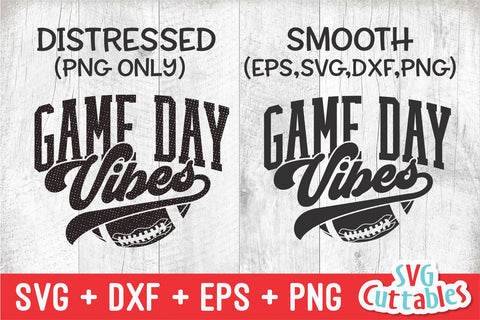 Game Day Vibes svg - Football svg - dxf - eps - Football Cut File - Football png - Silhouette - Cricut - Digital Download SVG Svg Cuttables 