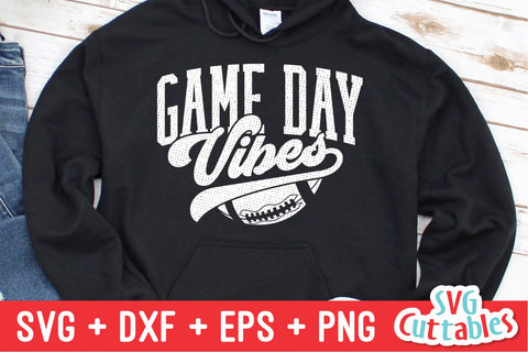 Game Day Vibes svg - Football svg - dxf - eps - Football Cut File - Football png - Silhouette - Cricut - Digital Download SVG Svg Cuttables 
