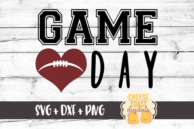Game Day with Football Heart SVG Cheese Toast Digitals 