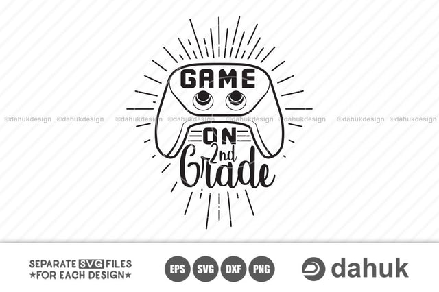 Game On 2nd Grade svg, Back to school, Kids gamer shirt, Cricut design space, Vinyl cut files SVG dahukdesign 