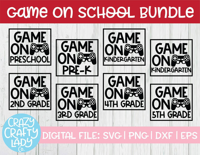 Game On School SVG Cut File Bundle SVG Crazy Crafty Lady Co.