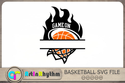 Game On Svg, Basketball Split Frame Monogram Svg, Basketball Svg SVG Artinrhythm shop 