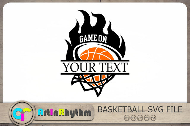 Game On Svg, Basketball Split Frame Monogram Svg, Basketball Svg SVG Artinrhythm shop 
