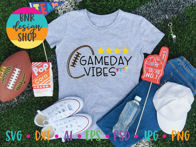 Gameday Vibes SVG File, Football SVG, Gameday SVG, SVG Cut File for Cricut Cutting Machines and Vinyl Crafting SVG BNRDesignShop 