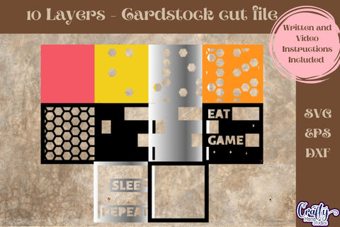 Gamer 3D Layered Shadow Box Svg, Video Game Quote Gift SVG Crafty Mama Studios 