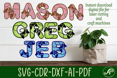 Gamer alphabet set. 2 layer letters. 44 letter SVG APInspireddesigns 