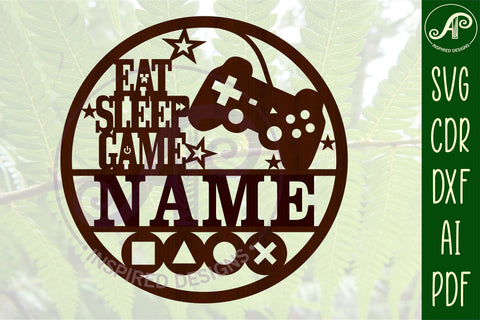 Gamer name sign svg laser cut template SVG APInspireddesigns 