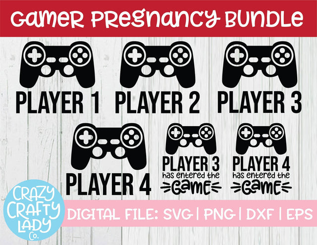 Gamer Pregnancy | Family Video Game SVG Cut File Bundle SVG Crazy Crafty Lady Co. 