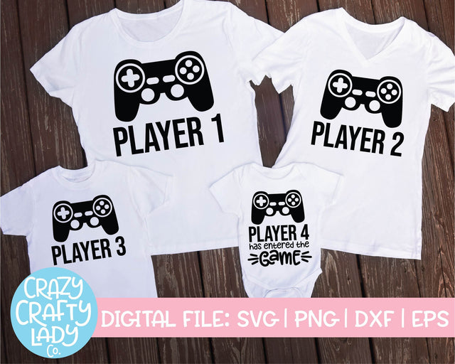 Gamer Pregnancy | Family Video Game SVG Cut File Bundle SVG Crazy Crafty Lady Co. 