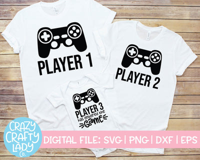 Gamer Pregnancy | Family Video Game SVG Cut File Bundle SVG Crazy Crafty Lady Co. 
