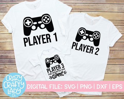 Gamer Pregnancy | Family Video Game SVG Cut File Bundle SVG Crazy Crafty Lady Co. 