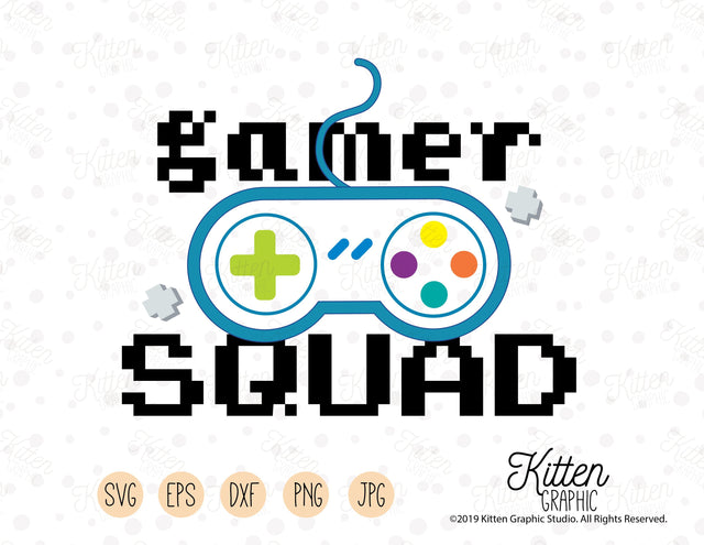 Gamer Squad SVG KittenGraphic 