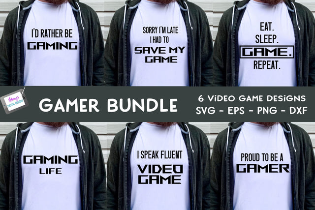 Gamer SVG Bundle | Video Game Bundle with 6 Designs SVG Stacy's Digital Designs 
