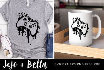 Gamer SVG, Controller svg, Controller splatter SVG, Gamer Controller Svg, Gamer Clipart, Cricut, Silhouette, SVG file SVG Jojo&Bella 