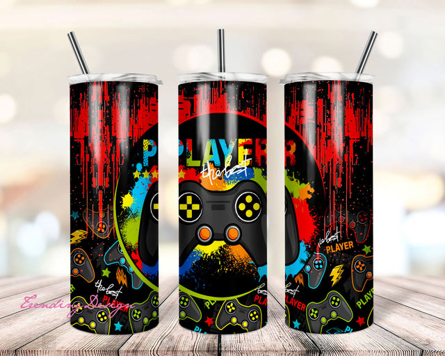 Gamer Tumbler sublimation designs download PNG, Game Tumbler Wrap, Inspirational Tumbler Design, Skinny Tumbler Design PNG Sublimation TrendingDesign 