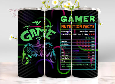 Gamer Tumbler sublimation designs download PNG, Game Tumbler Wrap, Inspirational Tumbler Design, Skinny Tumbler Design PNG Sublimation WillowSageDesign 