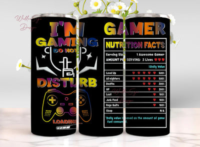 Gamer Tumbler sublimation designs download PNG, Game Tumbler Wrap, Inspirational Tumbler Design, Skinny Tumbler Design PNG Sublimation WillowSageDesign 