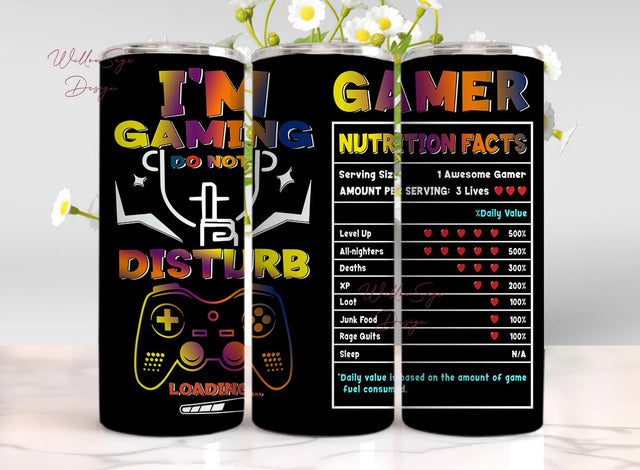 Gamer Tumbler sublimation designs download PNG, Game Tumbler Wrap, Inspirational Tumbler Design, Skinny Tumbler Design PNG Sublimation WillowSageDesign 