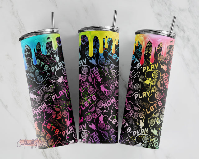 Gamer tumbler wrap, tumbler ideas for men, gaming tumbler png, gamer png, 20oz skinny, computer game tumbler, gamer Sublimation CaldwellArt 
