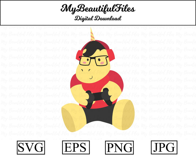 gamer unicorn - animal SVG MyBeautifulFiles 