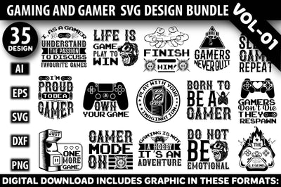 Gaming And Gamer Svg Design Bundle SVG Rupkotha 
