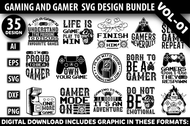 Gaming And Gamer Svg Design Bundle SVG Rupkotha 
