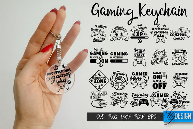 Gaming Keychain SVG Bundle, Gamer SVG, Gamer MOM, Gaming SVG SVG Fly Design 