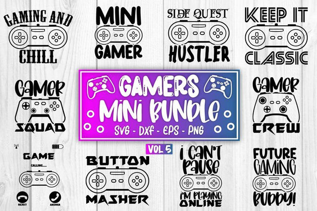 Gaming SVG Bundle Gamer SVG Bundle Video Game Mini SVG Bundle Vol 5 SVG Whistlepig Designs 