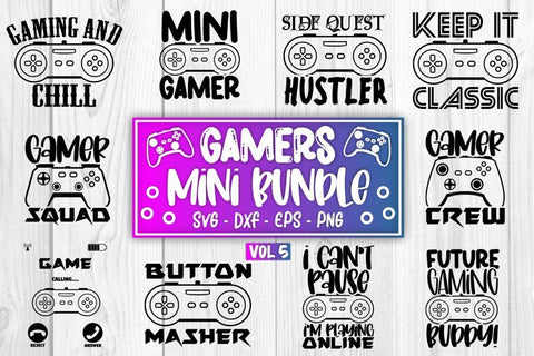 Gaming SVG Bundle Gamer SVG Bundle Video Game Mini SVG Bundle Vol 5 SVG Whistlepig Designs 