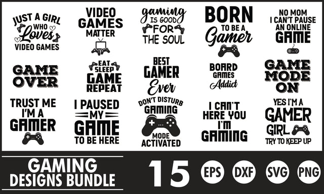 Gaming SVG Designs Bundle SVG PatternFeed8 