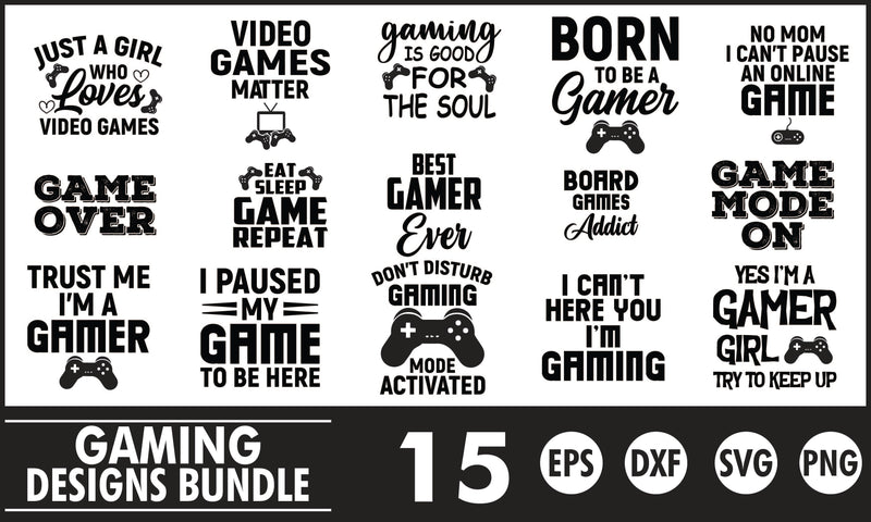 Gaming SVG Designs Bundle - So Fontsy