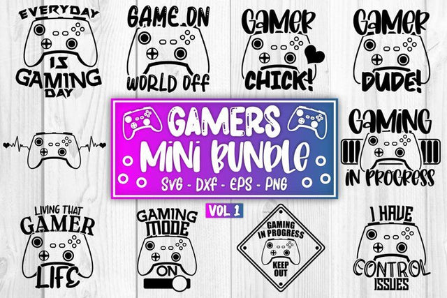 Gaming SVG Mini Bundle Gaming SVG Gamer SVG Bundle Vol 1 SVG Whistlepig Designs 