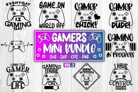 Gaming SVG Mini Bundle Gaming SVG Gamer SVG Bundle Vol 1 SVG Whistlepig Designs 