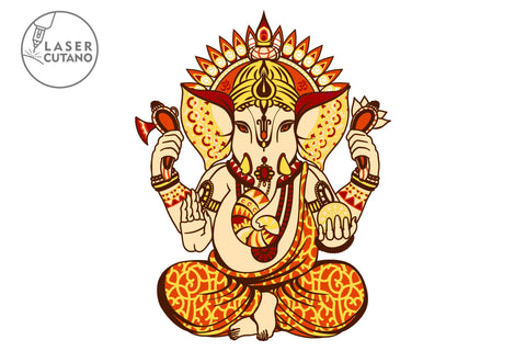 GANESHA Design For Laser Cutting or Paper Cut Multilayer Laser Cut Files, Mandala, SVG, 3D Designs SVG LaserCutano 