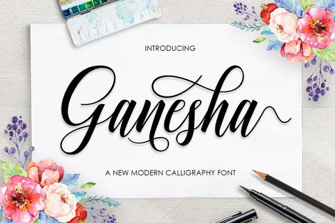 Ganesha Script Font Lettersams 