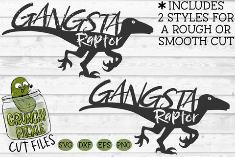 Gangsta Raptor Dinosaur SVG Cut File SVG Crunchy Pickle 