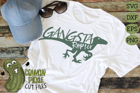 Gangsta Raptor Dinosaur SVG Cut File SVG Crunchy Pickle 