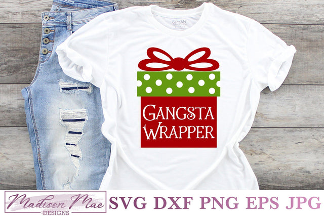 Gangsta Wrapper, Christmas T-shirt SVG SVG Madison Mae Designs 