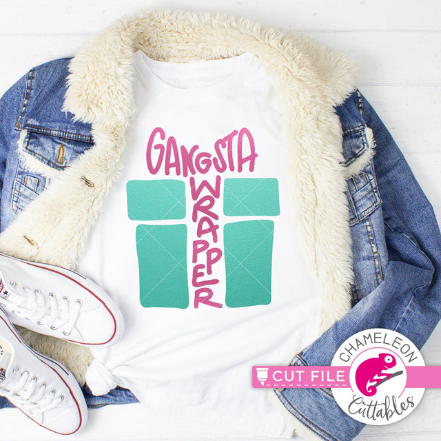 Gangsta Wrapper - funny Christmas - SVG PNG DXF EPS JPEG SVG Chameleon Cuttables 
