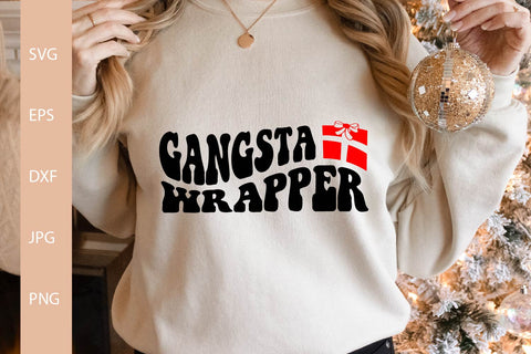 Gangsta Wrapper SVG, Christmas Shirt SVG Free For Commercial Use SVG Sintegra 