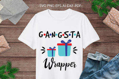 Gangsta Wrapper SVG | Gangsta shirt kid | Christmas Shirt SVG | Christmas Clipart | Dxf Cricut | Cricut silhouette ,svg cutting file SVG 1uniqueminute 