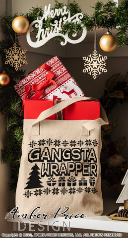 Gangsta Wrapper SVG PNG DXF | Funny Christmas Sweater SVG | Christmas Present Wrapping Shirt SVG SVG Amber Price Design 