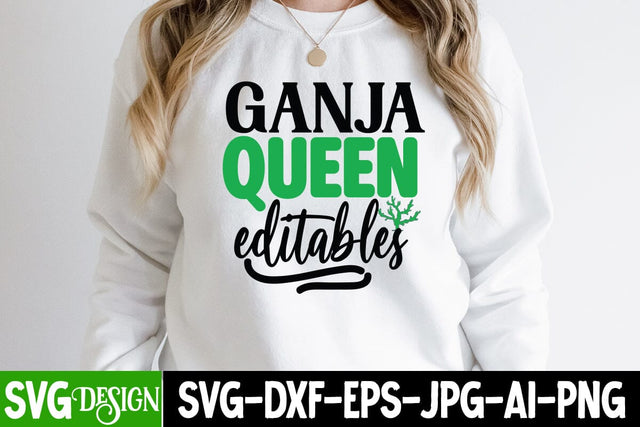 Ganja Queen Editables SVG Cut File , Cannabis SVG Cut File SVG BlackCatsMedia 