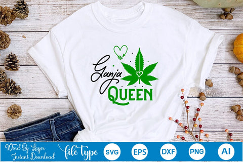 Ganja Queen SVG SVGs,Quotes and Sayings,Food & Drink,On Sale, Print & Cut SVG DesignPlante 503 