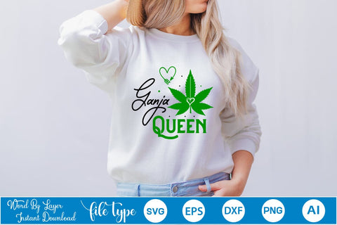 Ganja Queen SVG SVGs,Quotes and Sayings,Food & Drink,On Sale, Print & Cut SVG DesignPlante 503 