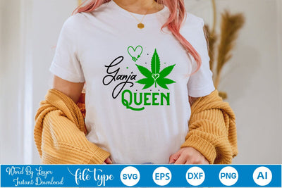 Ganja Queen SVG SVGs,Quotes and Sayings,Food & Drink,On Sale, Print & Cut SVG DesignPlante 503 