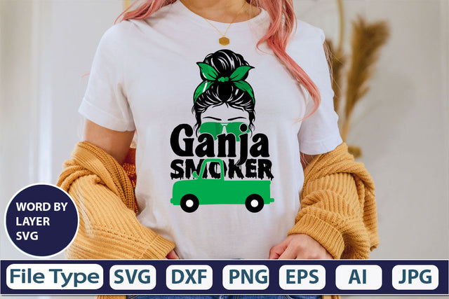 Ganja Smoker SVG Cut File SVG DesignPlante 503 