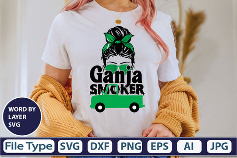 Ganja Smoker SVG Cut File SVG DesignPlante 503 