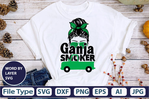 Ganja Smoker SVG Cut File SVG DesignPlante 503 